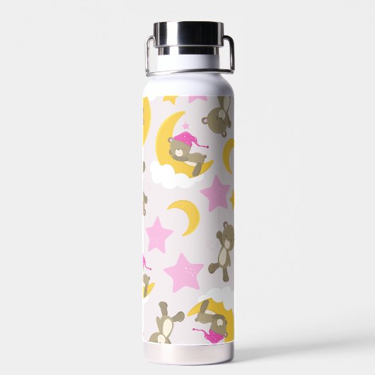クマのパターン,テディベア,かわいいクマ,スター ウォーターボトル (背面)