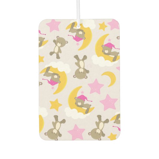 クマのパターン,テディベア,かわいいクマ,スター カーエアーフレッシュナー (正面)