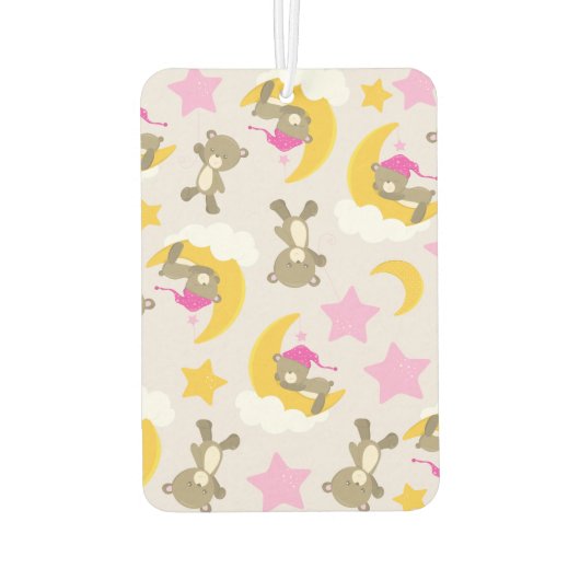 クマのパターン，テディベア，かわいいクマ，スター カーエアーフレッシュナー (裏面)