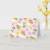 クマのパターン，テディベア，かわいいクマ，スター カード (黄色い花)