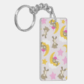 クマのパターン,テディベア,かわいいクマ,スター キーホルダー (正面左)