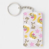 クマのパターン,テディベア,かわいいクマ,スター キーホルダー (正面)