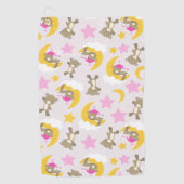 クマのパターン,テディベア,かわいいクマ,スター ゴルフタオル (正面)