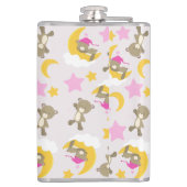 クマのパターン，テディベア，かわいいクマ，スター フラスク (裏面)