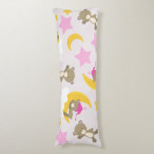 クマのパターン，テディベア，かわいいクマ，スター ボディピロー (正面縦)