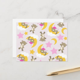 クマのパターン，テディベア，かわいいクマ，スター ポストカード