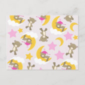 クマのパターン，テディベア，かわいいクマ，スター ポストカード (正面)