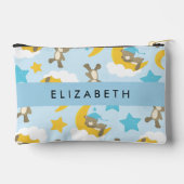 クマのパターン，テディベア，スター，あなたの名前 アクセサリーポーチ (裏面)