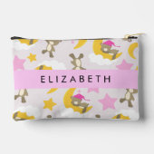 クマのパターン,テディベア,スター,あなたの名前 アクセサリーポーチ (裏面)