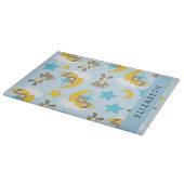 クマのパターン，テディベア，スター，あなたの名前 カッティングボード (角)