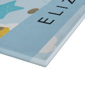 クマのパターン，テディベア，スター，あなたの名前 カッティングボード (角)