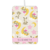 クマのパターン，テディベア，スター，あなたの名前 カーエアーフレッシュナー (正面)