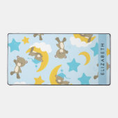 クマのパターン，テディベア，スター，あなたの名前 デスクマット (正面)