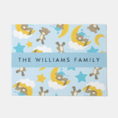 クマのパターン,テディベア,スター,あなたの名前 ドアマット (正面)