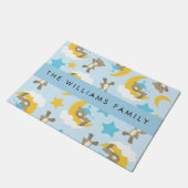 クマのパターン,テディベア,スター,あなたの名前 ドアマット (アングル)