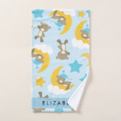 クマのパターン,テディベア,スター,あなたの名前 バスタオルセット (ハンドタオル)