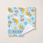 クマのパターン,テディベア,スター,あなたの名前 バスタオルセット (ウォッシュタオル)