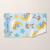 クマのパターン,テディベア,スター,あなたの名前 バスタオルセット (ハンドタオル)