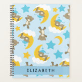 クマのパターン,テディベア,スター,あなたの名前 プランナー手帳 (正面)