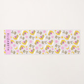 クマのパターン,テディベア,スター,あなたの名前 ヨガマット (裏面(横))