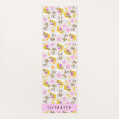 クマのパターン,テディベア,スター,あなたの名前 ヨガマット (裏面)