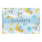 クマのパターン,テディベア,スター,あなたの名前 枕カバー (正面)