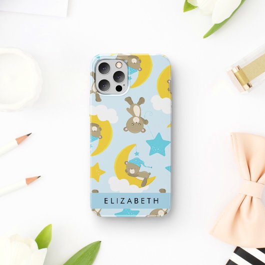 クマのパターン,テディベア,スター,あなたの名前 Case-Mate iPhoneケース