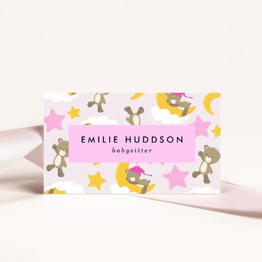 クマのパターン,ベビーシッター,日気に,子供気にの 名刺