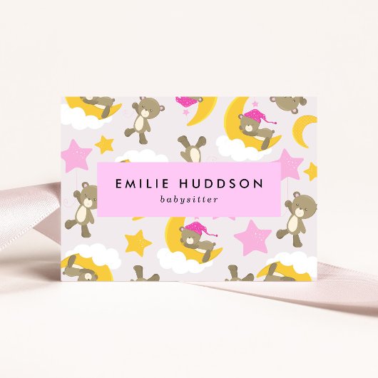 クマのパターン，ベビーシッター，日気に,子供気にの 名刺