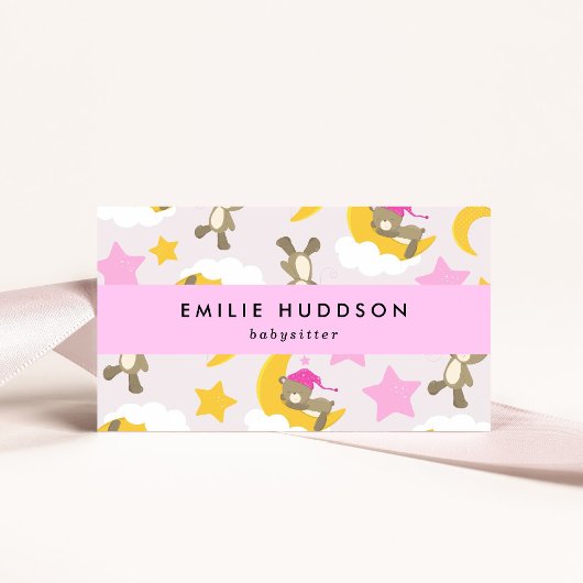 クマのパターン，ベビーシッター，日気に,子供気にの 名刺