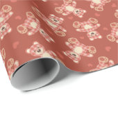 クマのパッチワーク模様 ラッピングペーパー (ロールコーナー)