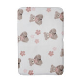 クマのピンクの漫画パターン バスマット (正面縦)