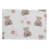 クマのピンクの漫画パターン 枕カバー (裏面-左)