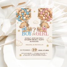 クマのピンクの青い風船がジェンダーの明けを待つ