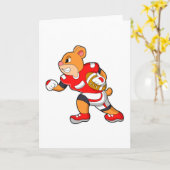 クマのフットボールスポーツ カード (黄色い花)