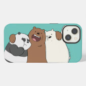クマのブラザーズ グループハグ iPhoneケース (裏面横)