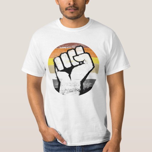 クマのプライドの拳サークルプリント Tシャツ (正面)