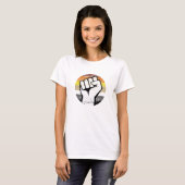 クマのプライドの拳サークルプリント Tシャツ (正面フル)