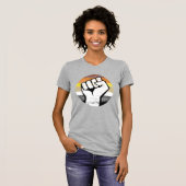 クマのプライドの拳サークルプリント Tシャツ (正面フル)