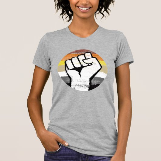 クマのプライドの拳サークルプリント Tシャツ (正面)