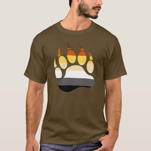 クマのプライドカラーのクマの足 Tシャツ (正面)