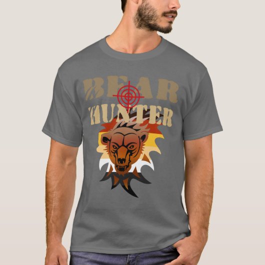 クマのプライドカラーのクマ狩人 Tシャツ (正面)