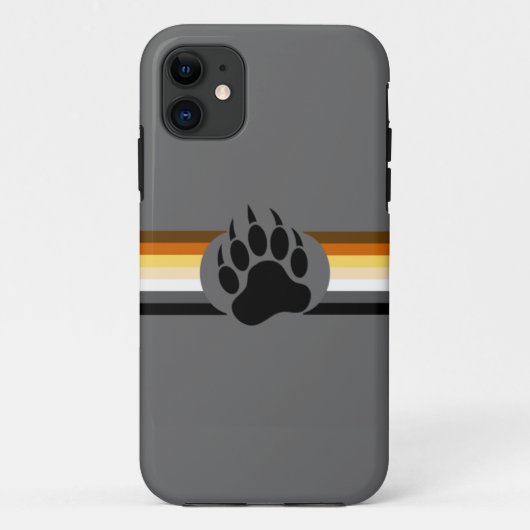 クマのプライドカラーのストライプとクマの足跡 Case-Mate iPhoneケース (裏面)