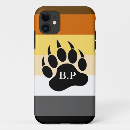 クマのプライドカラーのモノグラムベアパウ Case-Mate iPhoneケース (裏面)