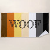 クマのプライド旗すごいぞ ワオ ビーチタオル (正面)