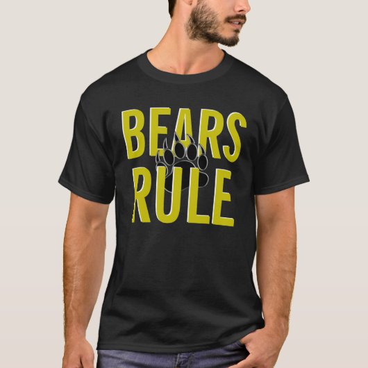 クマのプライド クマが支配する 熊の足 Tシャツ (正面)