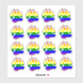 クマのプライド レインボーフラッグ クマの手 シール (シート)