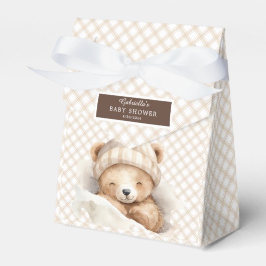 クマのベビーシャワーを嗅ぎ上げる フェイバーボックス (正面サイド)