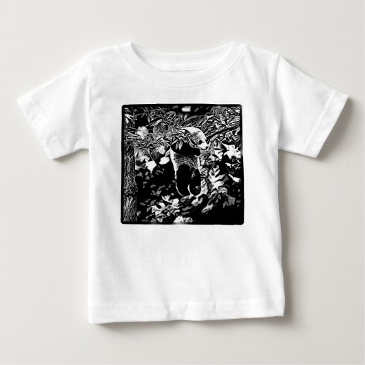 クマのモデル:パンダベアキュブ01 ベビーTシャツ (正面)