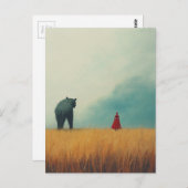 クマのモンスターを小麦畑で飼育 ポストカード (正面/裏面)